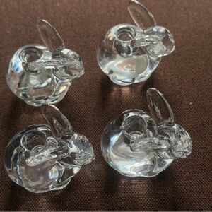 Set of 4 Vintage Clear Glass Bunny
Candle Holder